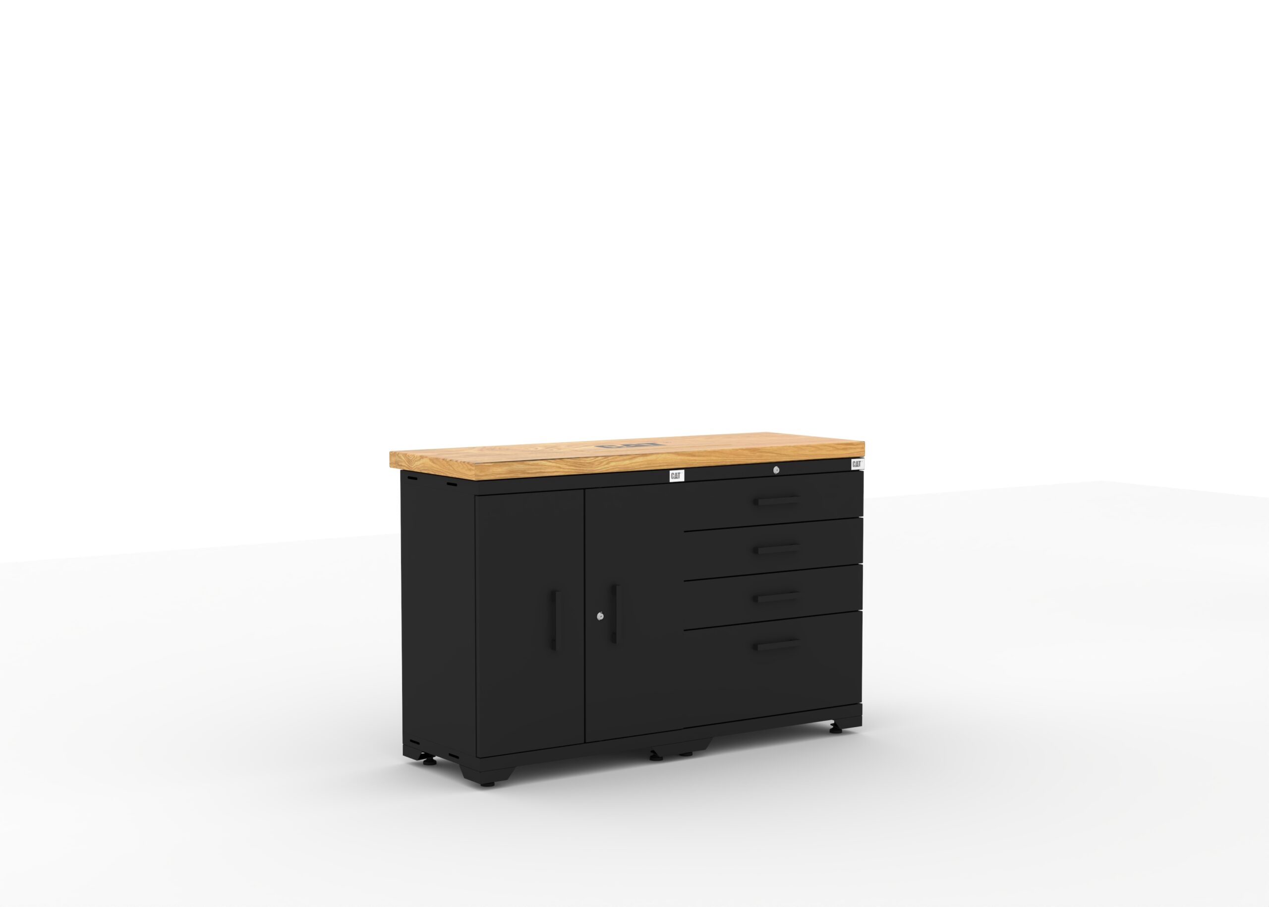 CAT-FWSETMZ_right CAT-FWSETMZ steel garage storage system with 56 inch solid wood worktop