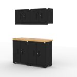 Cat FWSETNZ fully welded garage storage cabinet set with wall and base cabinets