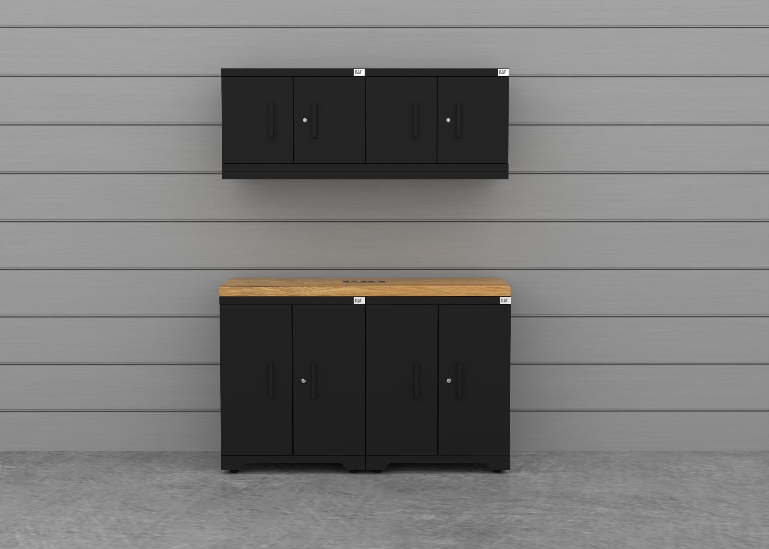 CAT-FWSETNZ_lifestyle Cat FWSETNZ fully welded garage storage cabinet set with wall and base cabinets