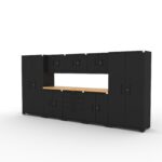 CAT fully-welded garage storage cabinets with 2 lockers, 3 wall cabinets and 1 tool cabinet