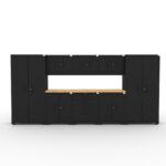 CAT fully-welded garage storage cabinets with 2 lockers, 3 wall cabinets and 1 tool cabinet