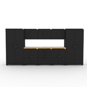 CAT fully-welded garage storage cabinets with 2 lockers, 3 wall cabinets and 1 tool cabinet