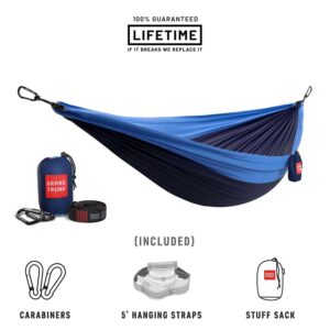 Grand Trunk Double Deluxe Hammock Navy Light Blue