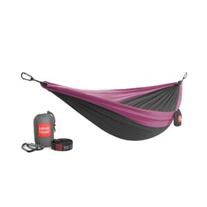 **Alt tag (short):** **Grand Trunk Double Deluxe Hammock Charcoal Magenta**