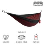 **Alt tag (short):** **Grand Trunk Double Deluxe Hammock Crimson Charcoal**