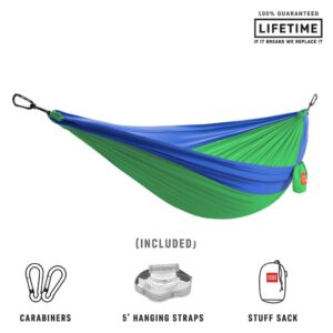 **Alt tag (short):** **Grand Trunk Double Deluxe Hammock Blue Green**