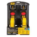 CAT 2-piece 12ft Cam Tie Down with Rubber Coated Hooks – 500lb Work Capacity