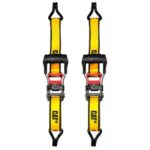 CAT 2-piece 16ft Ratchet Tie Down with Rubber Coated Hooks - 1,000lb Work Capacity