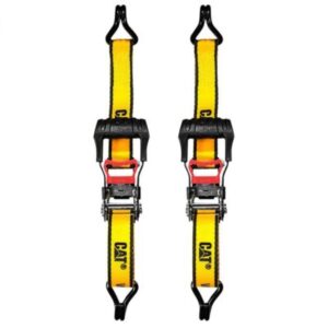CAT 2-piece 16ft Ratchet Tie Down with Rubber Coated Hooks - 1,000lb Work Capacity