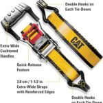 CAT 2-piece 16ft Ratchet Tie Down with Rubber Coated Hooks - 1,000lb Work Capacity