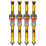 CAT 4-piece 12ft Ratchet Tie Down Set with Rubber-Coated Hooks – 1,000lb Work Capacity