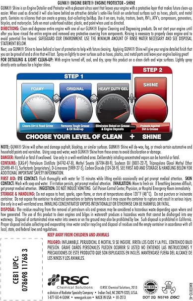 Gunk Engine Brite Protector Shine - 453g Gunk Engine Brite Engine Protector Shine – 453g