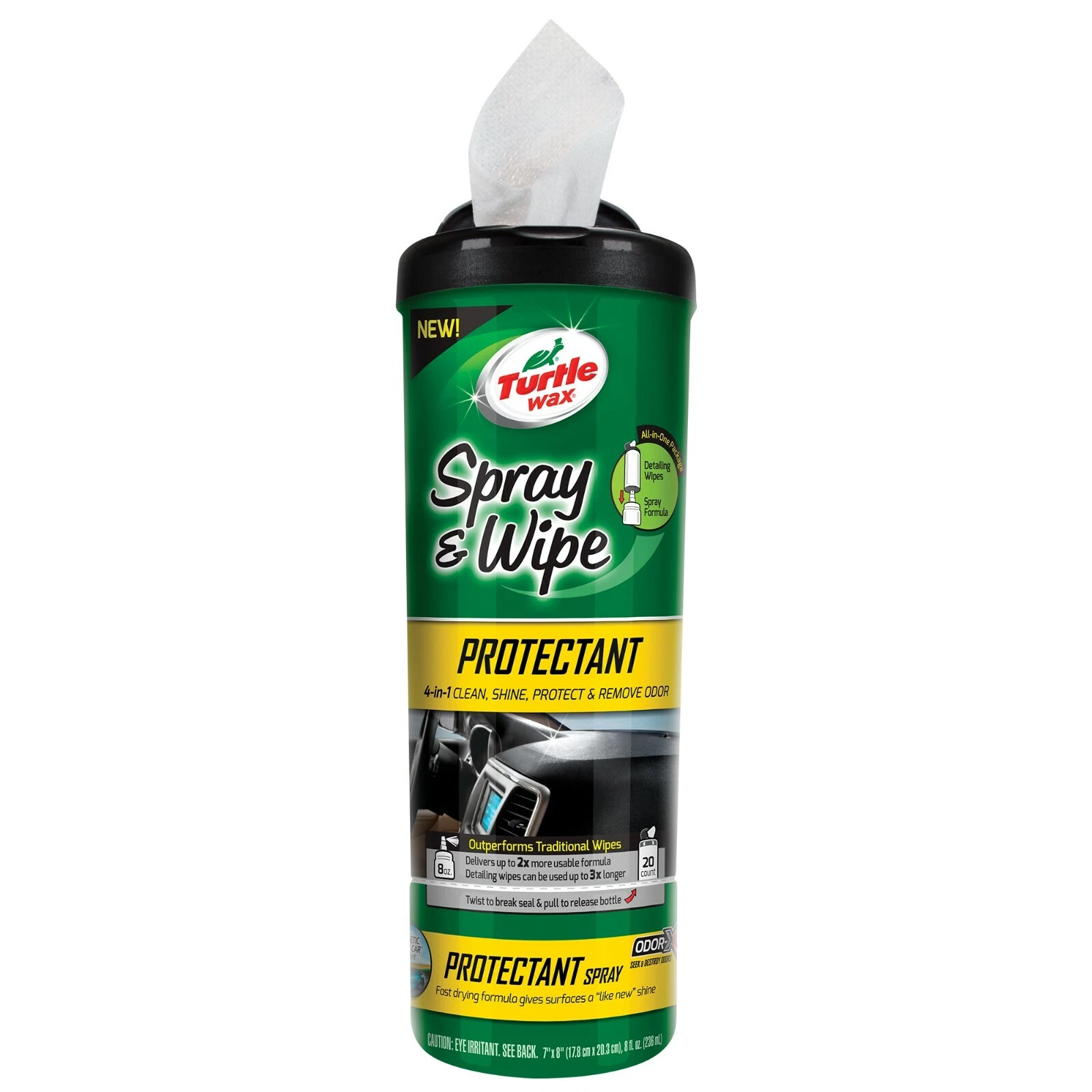 Turtle Wax Spray & Wipe Protectant Kit – 20 wipes – 236ml Turtle Wax Spray & Wipe Protectant Kit – 20 wipes – 236ml