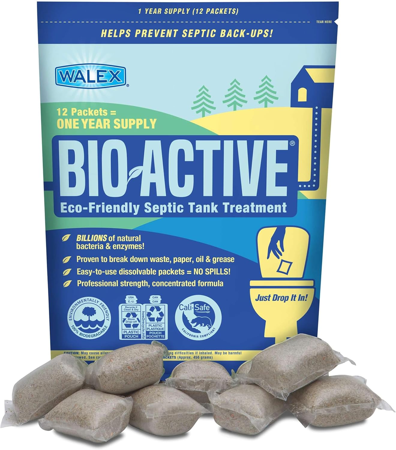 Walex Bio-Active Septic Tank Treatment Drop-ins - 12 pack Walex Bio-Active Septic Tank Treatment Drop-ins - 12 pack