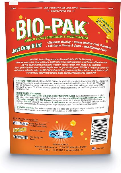 Walex Bio-Pak Drop-ins for RV and Marine Holding Tank Systems - 10 pack - Tropical Breeze1 Walex Bio-Pak Drop-ins for RV and Marine Holding Tank Systems - 10 pack - Tropical Breeze