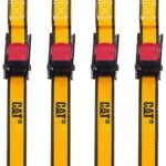 CAT 4-piece 6ft Ratchet Tie Down Set with Rubber-Coated Hooks - 400lb Work Capacity