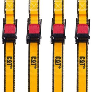 CAT 4-piece 6ft Ratchet Tie Down Set with Rubber-Coated Hooks - 400lb Work Capacity