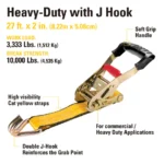 Cat® 27 Ft Heavy-Duty Ratchet Tie Down