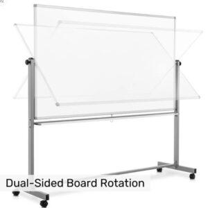 Luxor Mobile Double-Sided Porcelain Whiteboard with Stand and Marker Tray - 72 x 40