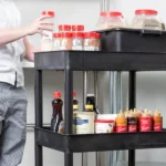 Luxor 3-Shelf Plastic Utility Cart with Spacious Tub Shelves - 300lb Weight Capacity - Black