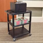 Luxor 34inch 3-Shelf Plastic Utility Cart with Flat Shelves - 300lb Weight Capacity - Black1