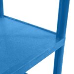 Luxor 34inch 3-Shelf Plastic Utility Cart with Flat Shelves - 300lb Weight Capacity - Blue