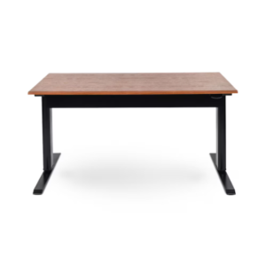 Luxor 56inch Single-Column Adjustable-Height Stand Up Desk with Crank Handle and Casters - Black with White Stand