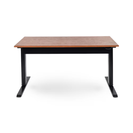 Luxor 56inch Single-Column Adjustable-Height Stand Up Desk with Crank Handle and Casters - Black with White Stand Luxor 56inch Single-Column Adjustable-Height Stand Up Desk with Crank Handle and Casters - Black with White Stand
