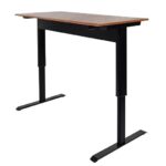Luxor 56inch Single-Column Adjustable-Height Stand Up Desk with Crank Handle and Casters - Black with White Stand