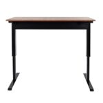 Luxor 56inch Single-Column Adjustable-Height Stand Up Desk with Crank Handle and Casters - Black with White Stand