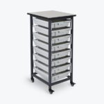 Luxor 8-piece Stackable Storage Bins for Luxor Mobile Bin Storage Systems - 20lb Capacity per Bin