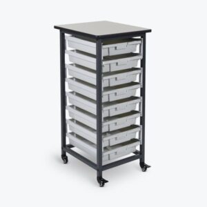 Luxor 8-piece Stackable Storage Bins for Luxor Mobile Bin Storage Systems - 20lb Capacity per Bin