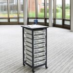 Luxor 8-piece Stackable Storage Bins for Luxor Mobile Bin Storage Systems - 20lb Capacity per Bin