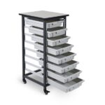 Luxor 8-piece Stackable Storage Bins for Luxor Mobile Bin Storage Systems - 20lb Capacity per Bin