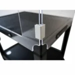 Luxor Adjustable-Height 3-Shelf Steel AV Cart with Acrylic Sneeze Guard
