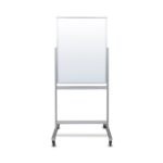Luxor Double-Sided Mobile Magnetic Glass Marker Board with Aluminum Frame and Stand – 30 x 40