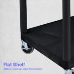 Luxor Flat-Shelf Cart - Two Shelves - Black