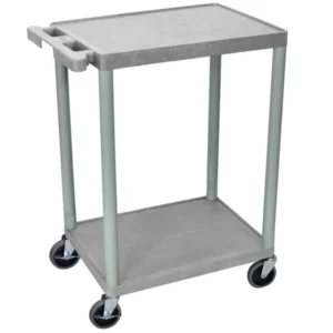 Luxor Flat-Shelf Cart - Two Shelves - Grey