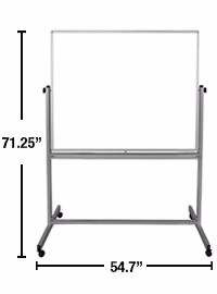 Luxor Mobile Double-Sided Magnetic Whiteboard with Stand and Marker Tray - 48 x 483 Luxor Mobile Double-Sided Magnetic Whiteboard with Stand and Marker Tray - 48 x 481