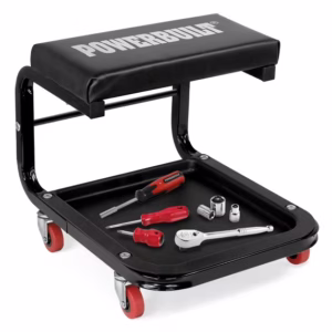 Powerbuilt Rolling Mechanics Seat with Casters - 250lb Weight Capacity