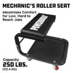 Powerbuilt Rolling Mechanics Seat with Casters - 250lb Weight Capacity