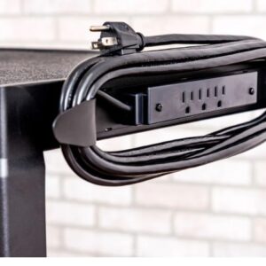 Luxor 42inch 3-Shelf Adjustable-Height Steel Utility Cart - 300lb Weight Capacity - Black - 24 x 42