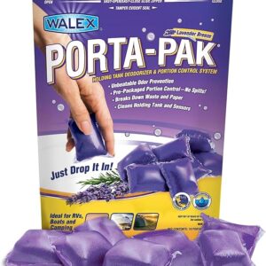 Walex Porta-Pak Holding Tank Deodorizer Drop-ins for RV and Marine - 10 pack - Lavender Scent